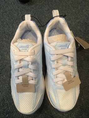 Avia Kids Light Blue and White Elastic-Lace Sneakers